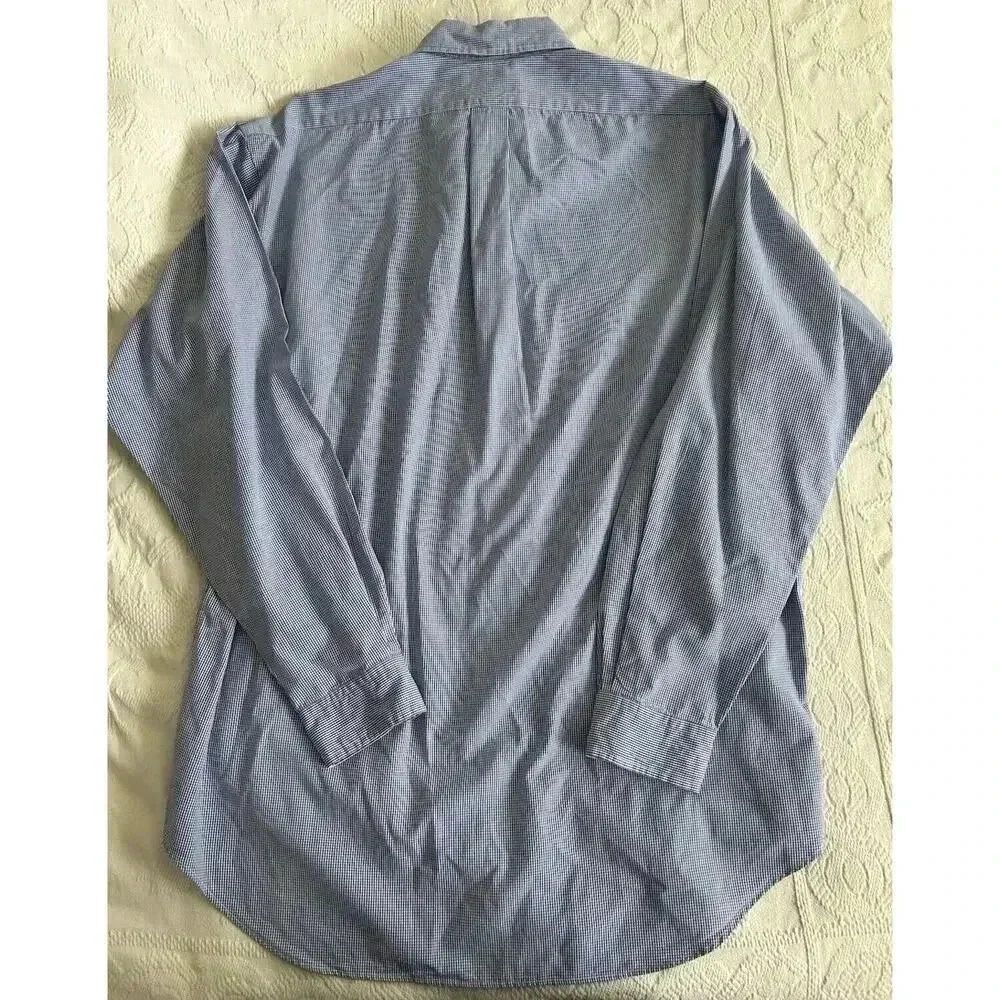 Ralph Lauren Blake Blue Cotton Micro-check Pony Logo Button Down Shirt Size L - Picture 2 of 13